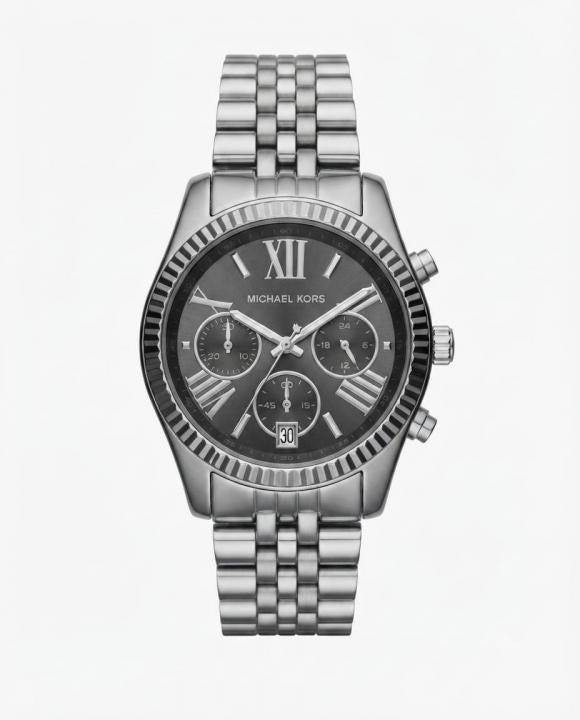 Michea_l kors Lexington Mk8602 Silver Black Dial