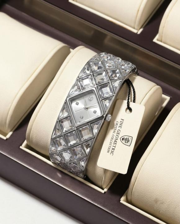 Swarovskk_i Curiosa Bangle Silver To White