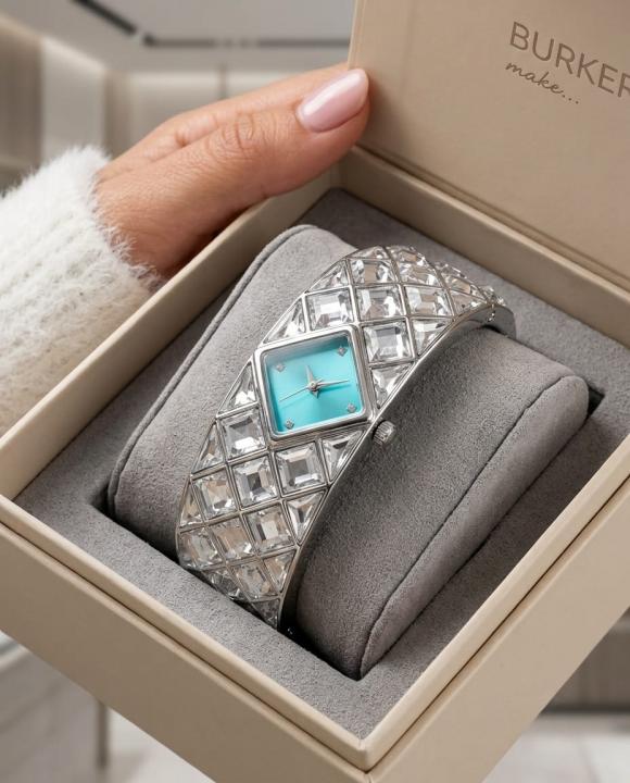 Swarrovsk_i Curiosa Bangle   Silver To Tiffany