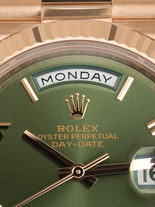 Rolee_x Oyster Perpetual Day Date 40 Battery Copper Green