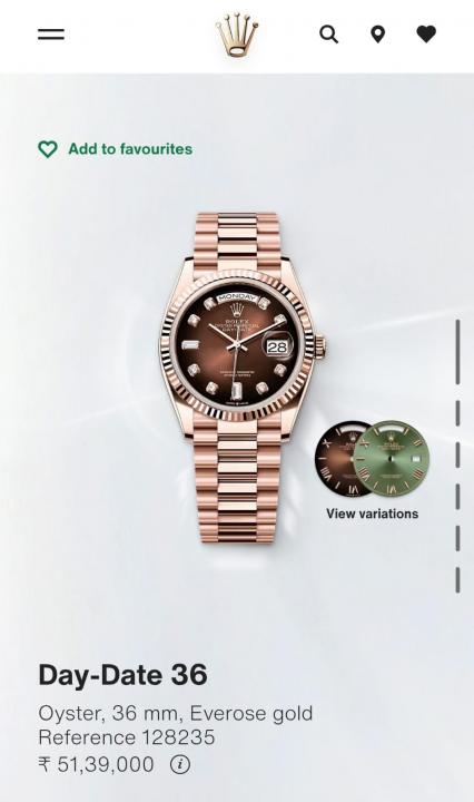 Rolee_x Oyster Perpetual Day Date Diamond Cooper Brown 40 Battery