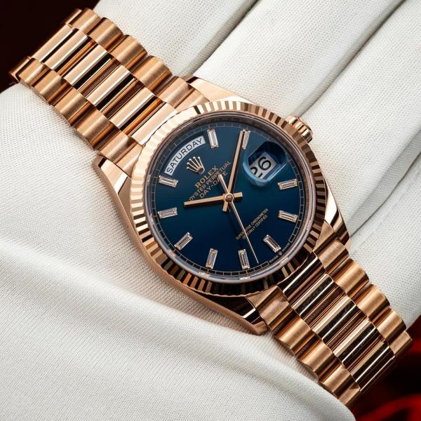 Rolee_x Oyster Perpetual Day Date 40 Battery Copper-Blue-Diamond