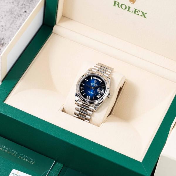 Rolee_x Oyster Perpetual Day Date 40 Battery Silver-Blue