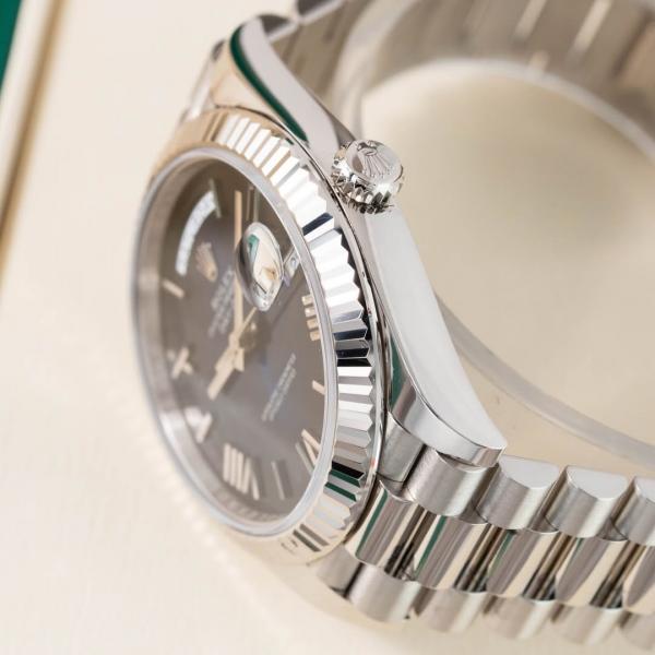 Rolee_x Oyster Perpetual Day Date 40 Battery Silver-Blue
