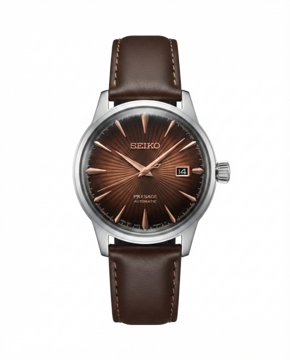 Seiko Presage Automatic Leather Silver copper  Dial