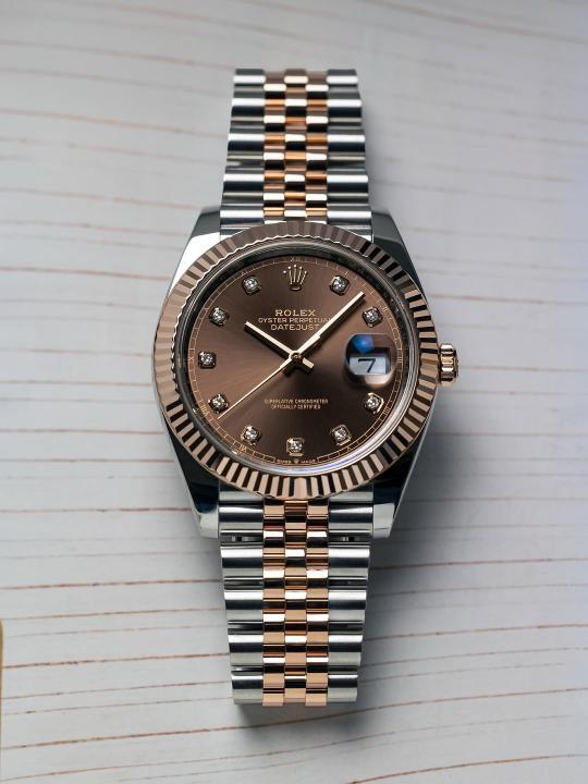 Rolee_x Oyster Perpetual Date Just 2Ton Copper Brown Diamond
