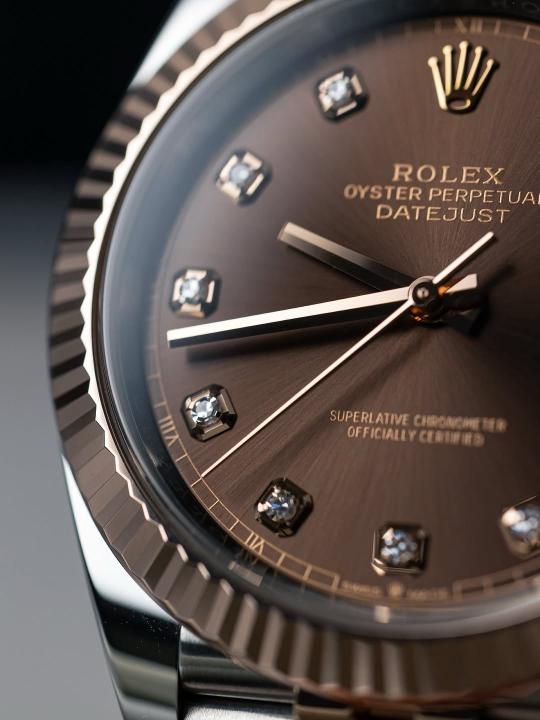 Rolee_x Oyster Perpetual Date Just 2Ton Copper Brown Diamond