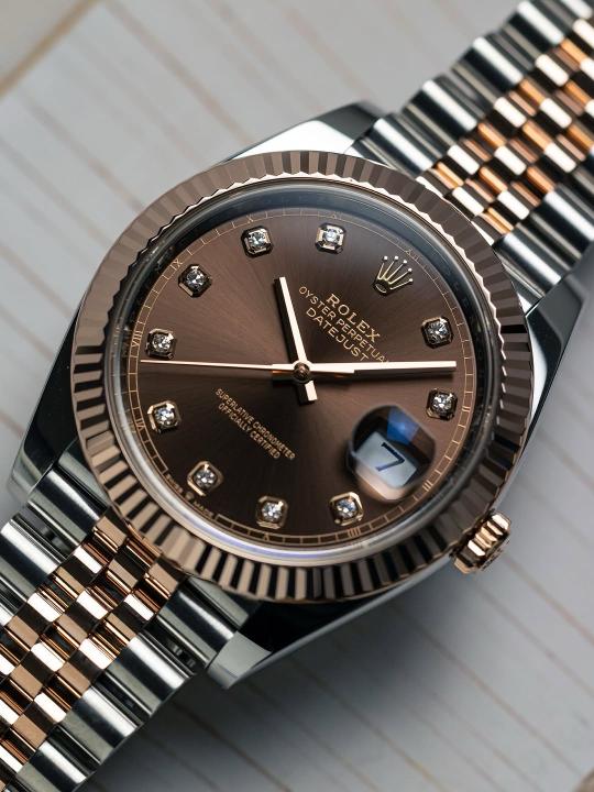 Rolee_x Oyster Perpetual Date Just 2Ton Copper Brown Diamond