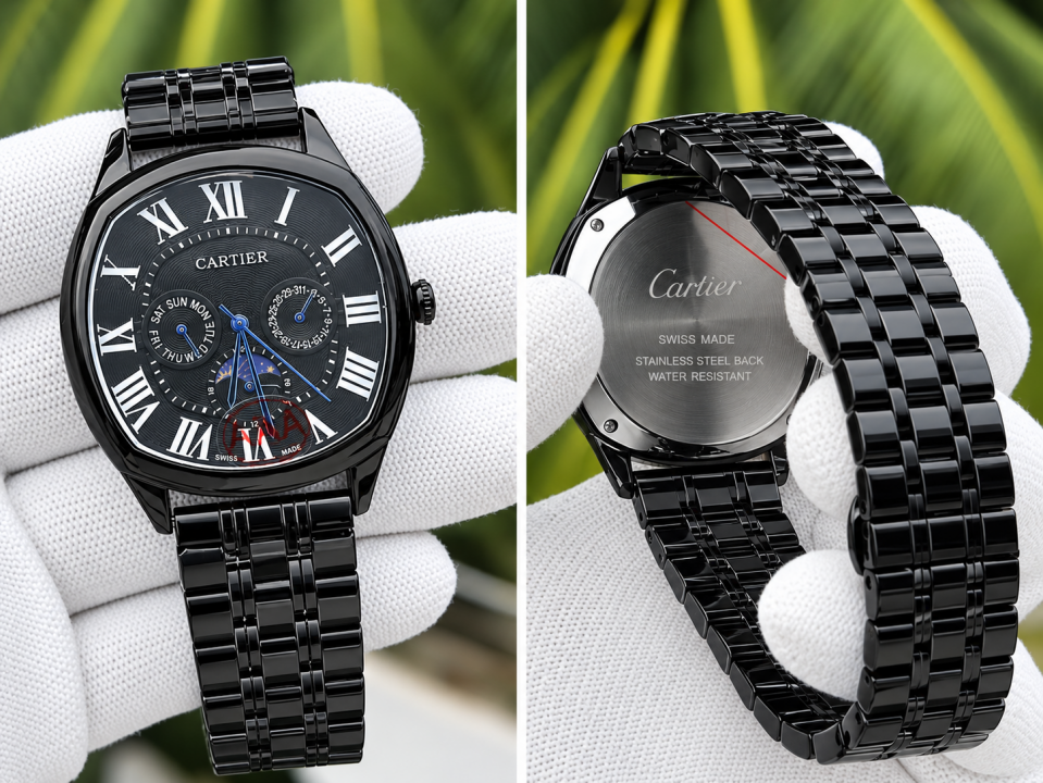 Cartieerr Sun Moon Metal Full Black Dial AT429