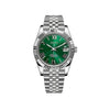Seiko Mod Date Just Roman Silver Green Dial