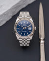 Rolee_x Oyster Perpetual Date Just Silver Blue