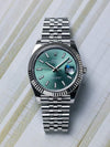Rolee_x Oyster Perpetual Date Just Silver Green