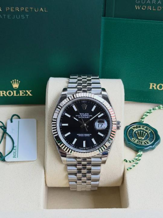 Rolee_x Oyst uuer Perpetual Date Just Silver-Black