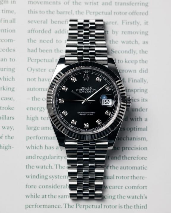 Rolee_x Oyster Perpetual Date Just Diamond Silver-Black-Diamond