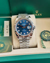 Rolee_x Oyster Perpetual Date Just Diamond Silver-Blue-Diamond