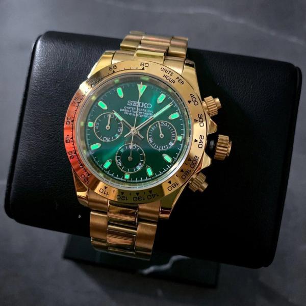 SEIK O MOD DAYTONA GOLD GREEN 1032