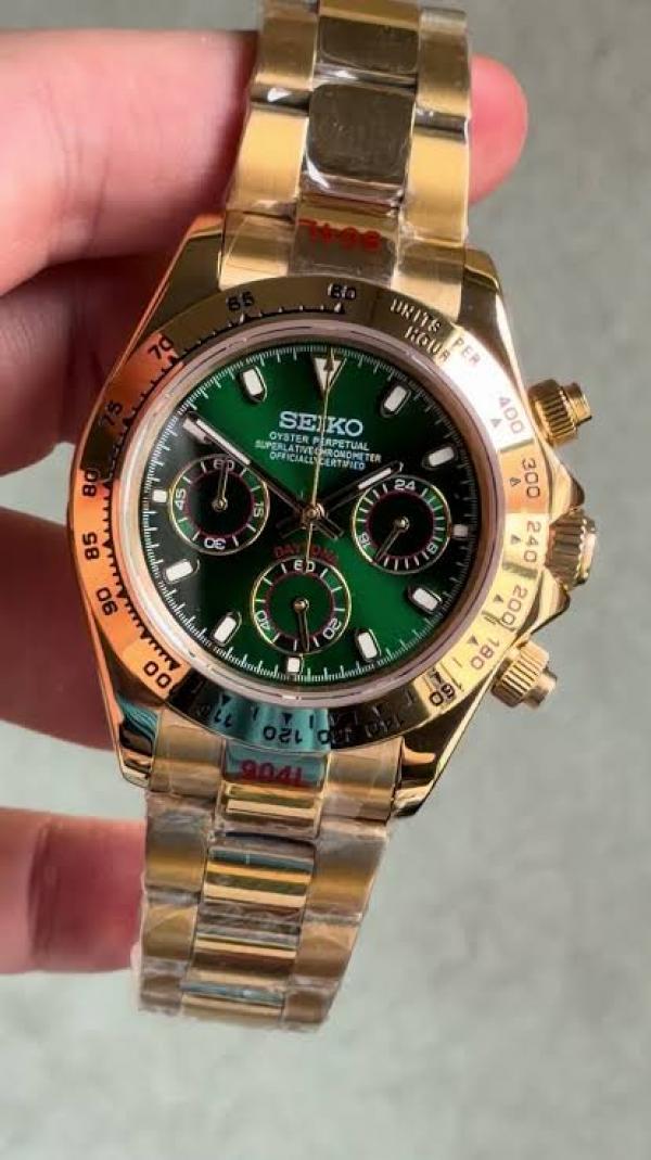 SEIK O MOD DAYTONA GOLD GREEN 1032