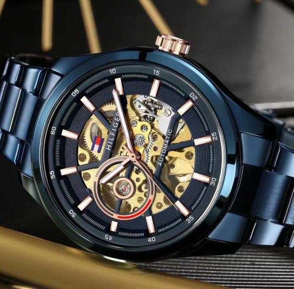 TOMMY HILFIGE AUTOMATIC SKELETON BLUE 837