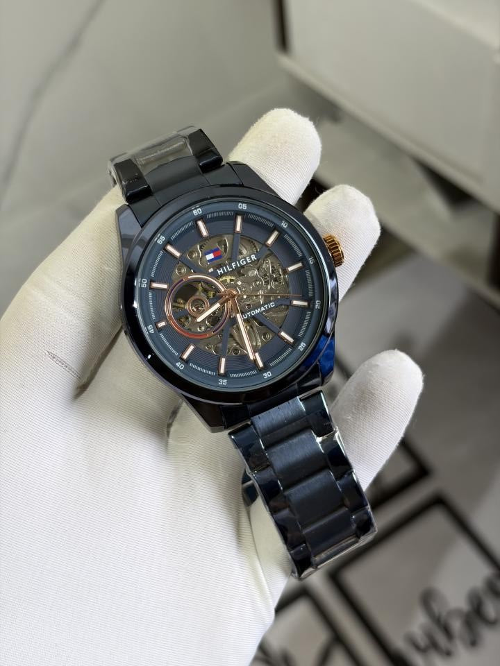 TOMMY HILFIGE AUTOMATIC SKELETON BLUE 837