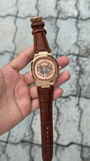 Patee_k Philippe nautilus skeleton automatic open heart open back best premium leather