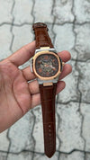 Patee_k Philippe nautilus skeleton automatic open heart open back best premium leather