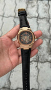 Patee_k Philippe nautilus skeleton automatic open heart open back best premium leather