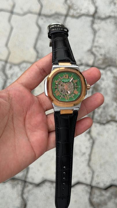Patee_k Philippe nautilus skeleton automatic open heart open back best premium leather
