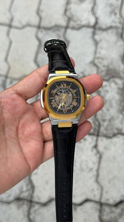 Patee_k Philippe nautilus skeleton automatic open heart open back best premium leather