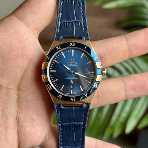Omega Constellation Blue Rose Gold