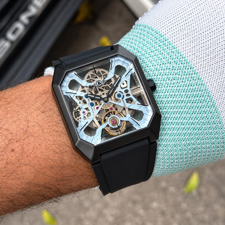 BELL & ROSS BLACK SKY BLUE AUTOMATIC WATCH