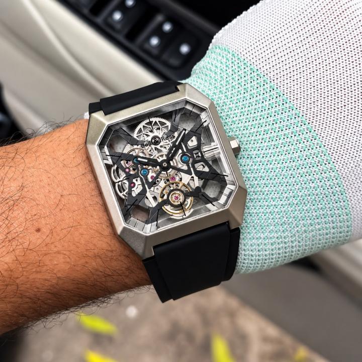 BELL & ROSS BLACK SILVER AUTOMATIC WATCH