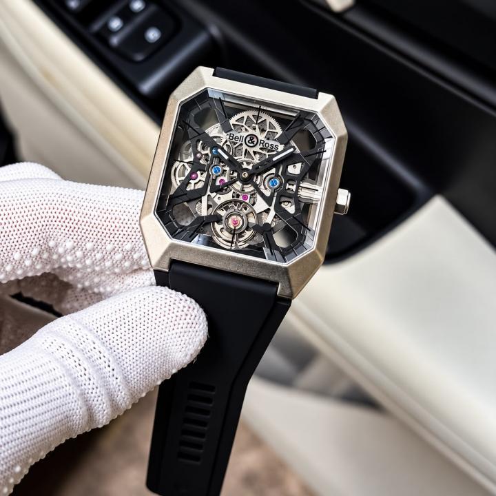 BELL & ROSS BLACK SILVER AUTOMATIC WATCH