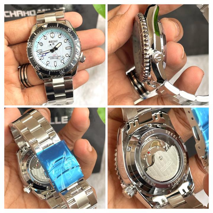 Seiko GMT Open Back Silver SkyBlue AT459