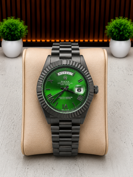 ROLEEX DAYDATE BLACK GREEN DIAL AT334