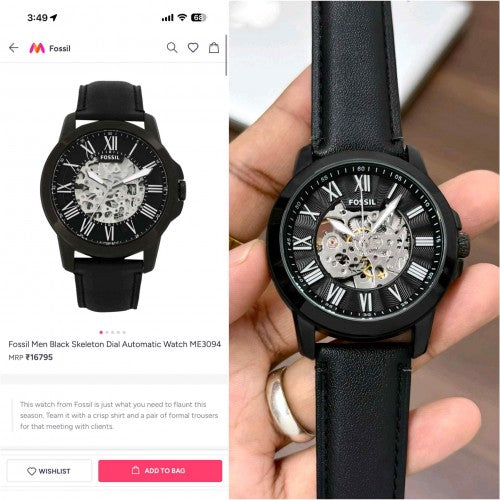 Fossil_Automatic Grant Black Leather