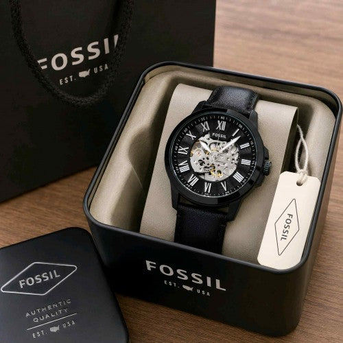 Fossil_Automatic Grant Black Leather