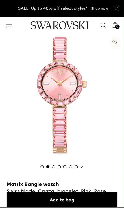 SWAROVSK METRIX BANGLE PINK 149