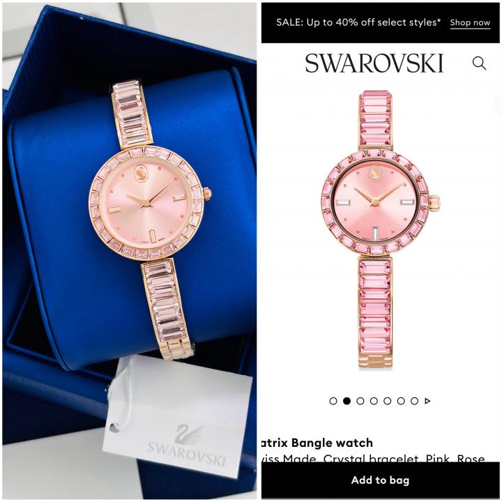 SWAROVSK METRIX BANGLE PINK 149