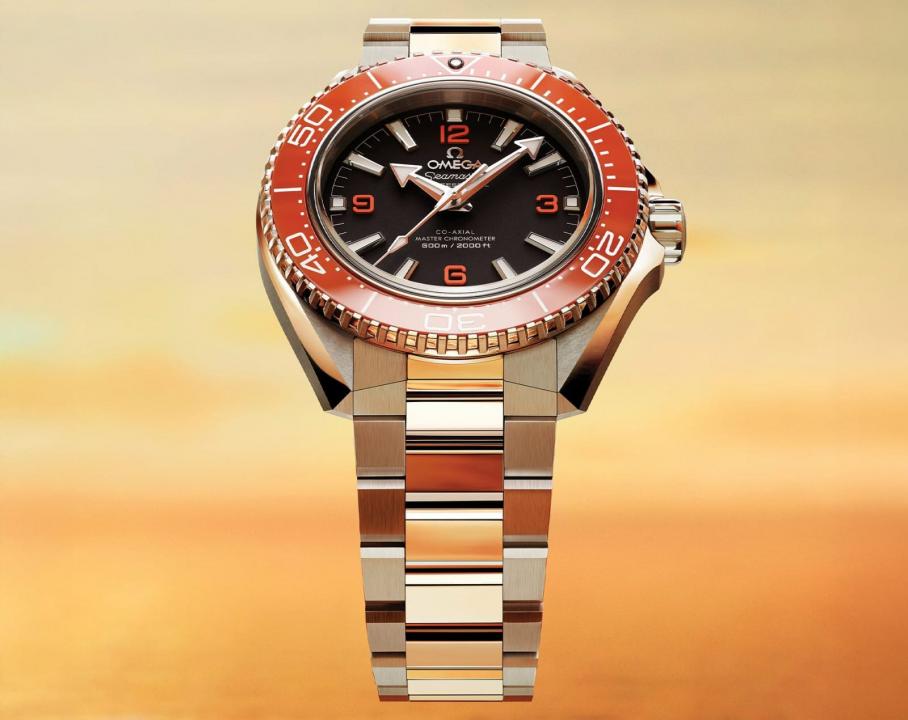Omegg_a Seamaster Planet Ocean 600M Co-Axial Master Chronometer metal Silver orange black