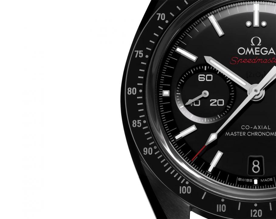 Omegg_a Speedmaster Dark Side of the Moon black white white niddle