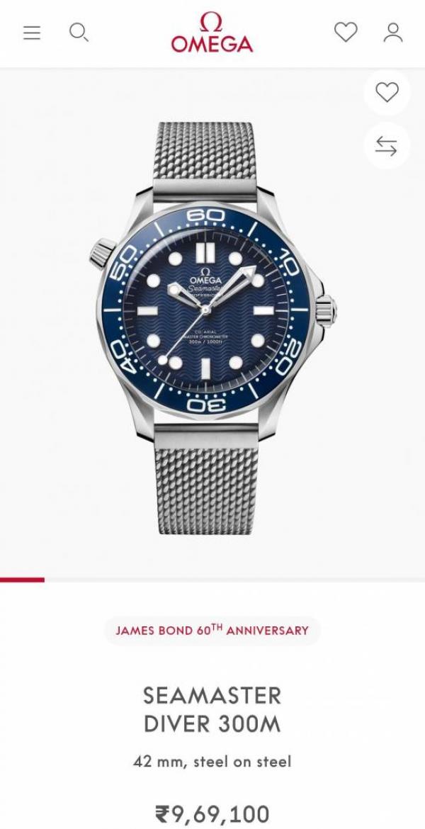 Omegg_a Seamaster Diver 300 Automatic silver blue