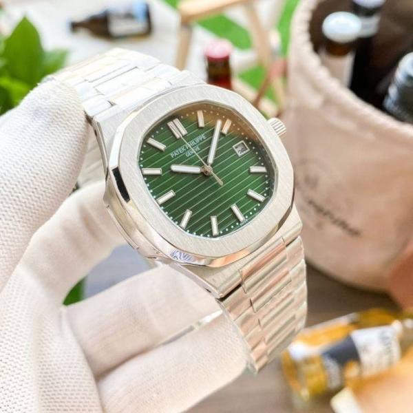 Patek Philipe Nautilus Silver Green Stainless Steel