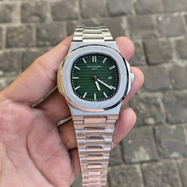Patek Philipe Nautilus Silver Green Stainless Steel