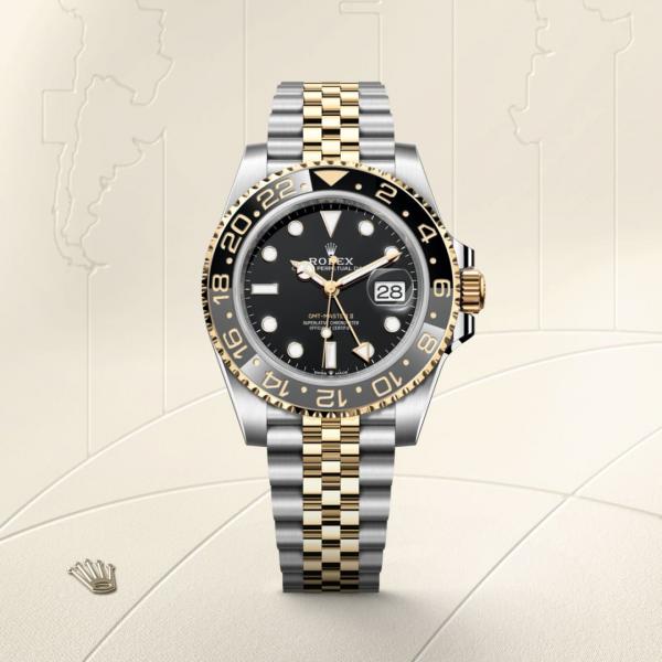 Roleex Men GMT Master ll Gold Silver