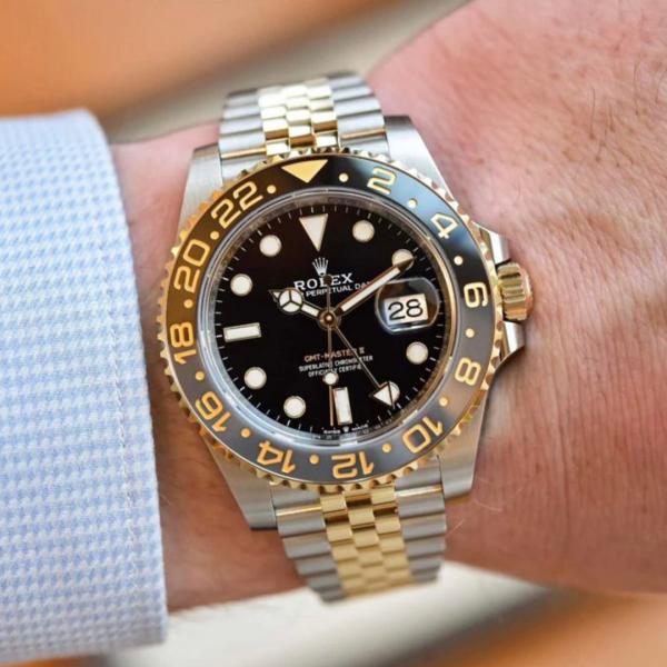Roleex Men GMT Master ll Gold Silver