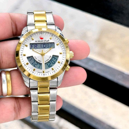 AL SALAH DUAL ANALOGUE tt GOLD WITH OG BOX TAG F146
