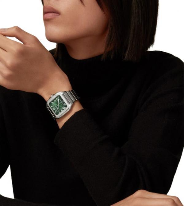 Cartiie_r Santos Automatic silver green