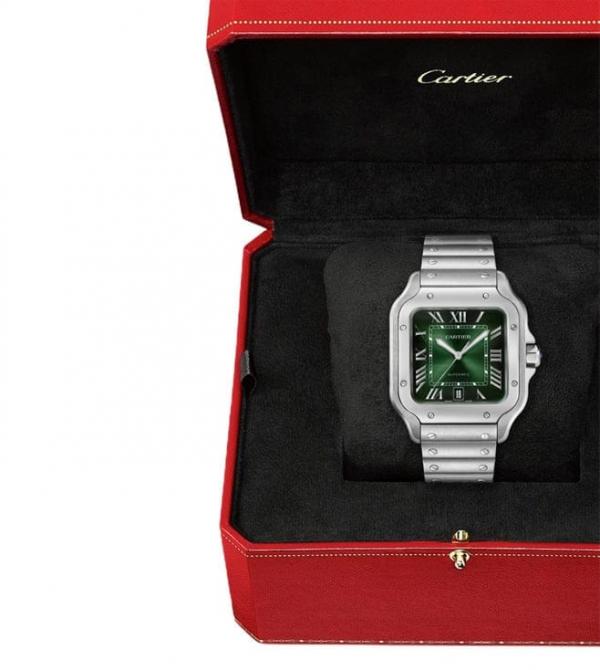 Cartiie_r Santos Automatic silver green