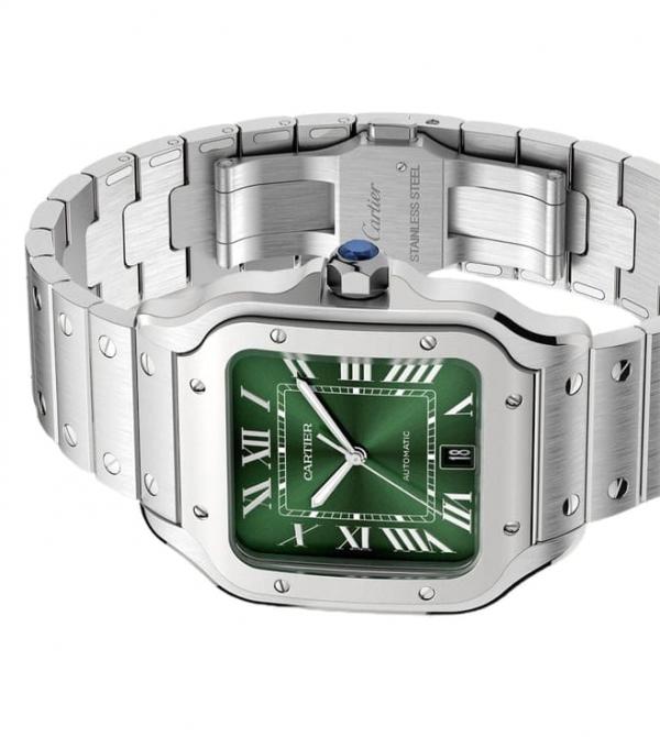 Cartiie_r Santos Automatic silver green