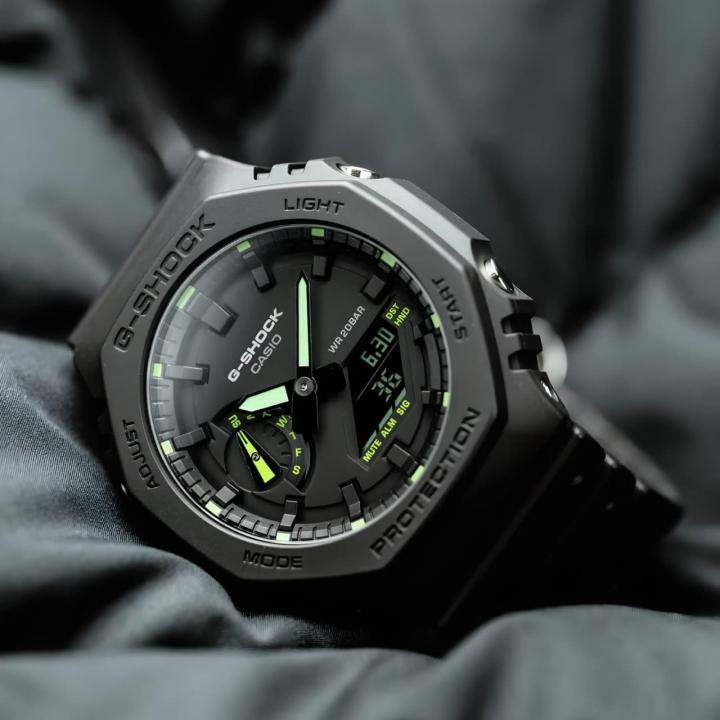 Casio g shock ga2100 black and green